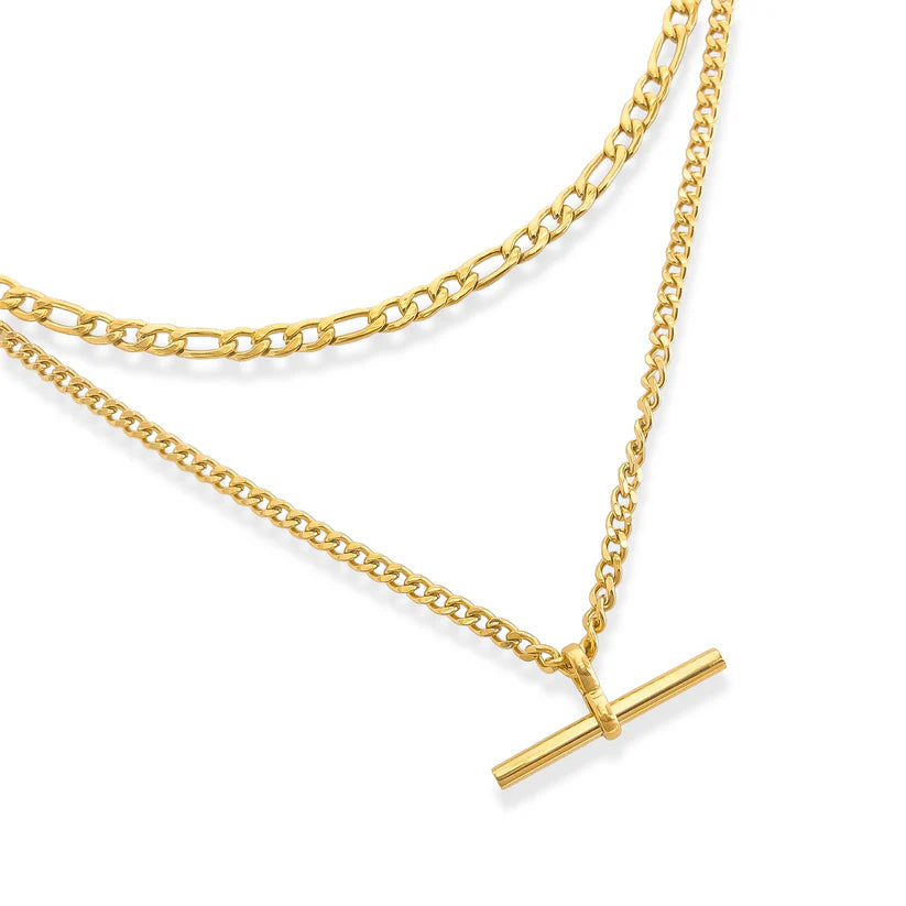 Double Bar Chain Necklace at Leaf Boutique