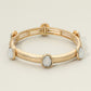 Faceted Oval Cabochon Stretch Bracelet