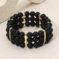 Natural Multi Row Beaded Stretch Bracelet