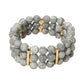 Natural Multi Row Beaded Stretch Bracelet