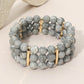 Natural Multi Row Beaded Stretch Bracelet