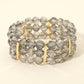 Crystal Multi Row Beaded Stretch Bracelet