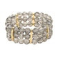 Crystal Multi Row Beaded Stretch Bracelet