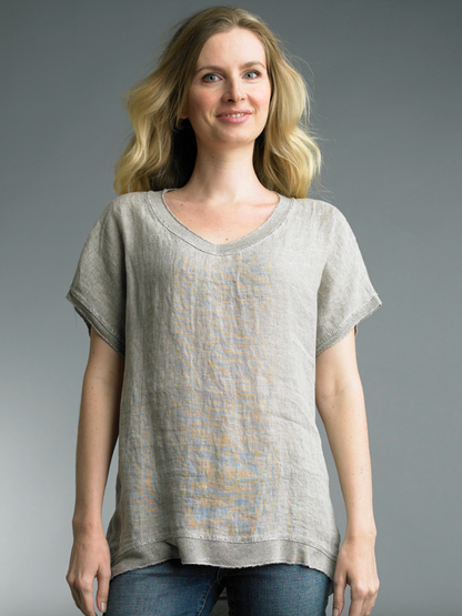 Tempo Paris Relaxed Windchime Linen Top