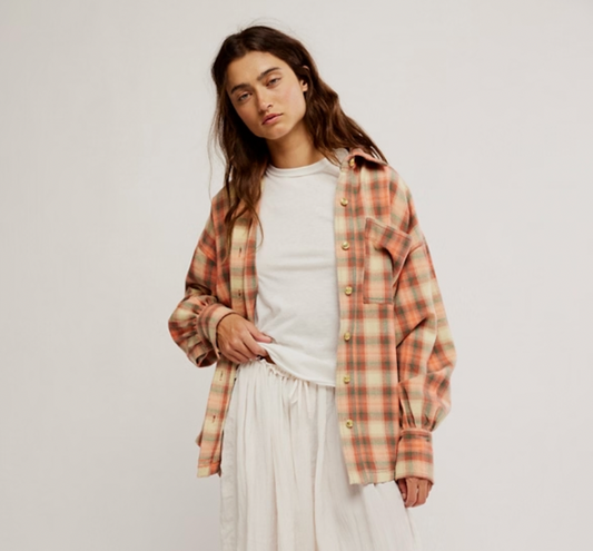 Free People Ashley Plaid Top