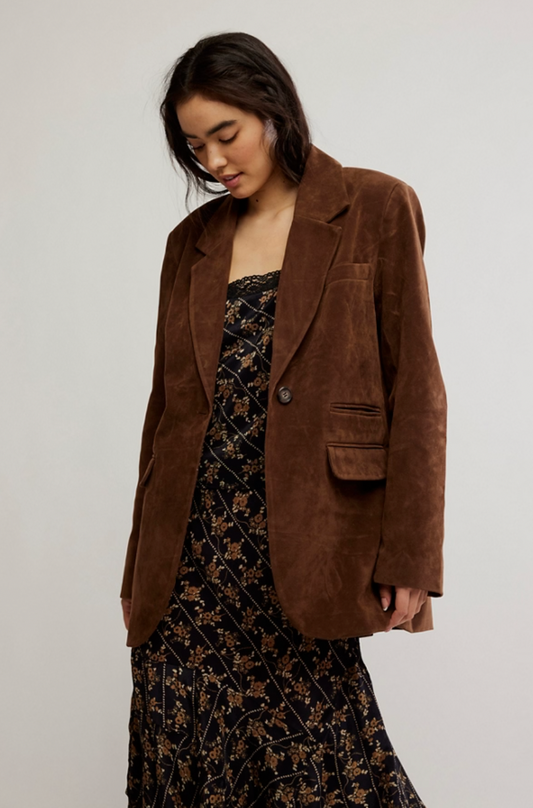 Free People Paper Cut Vegan Blazer