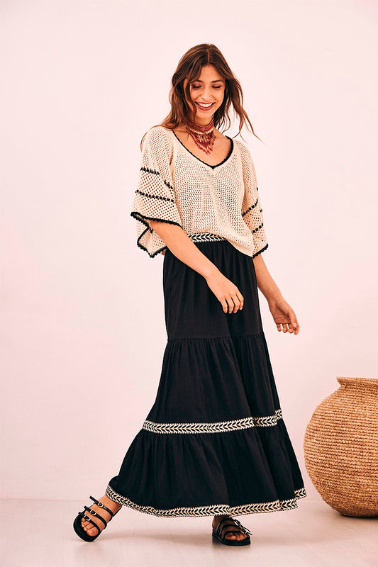 Nekane NKN Ruffle Embroidered Skirt