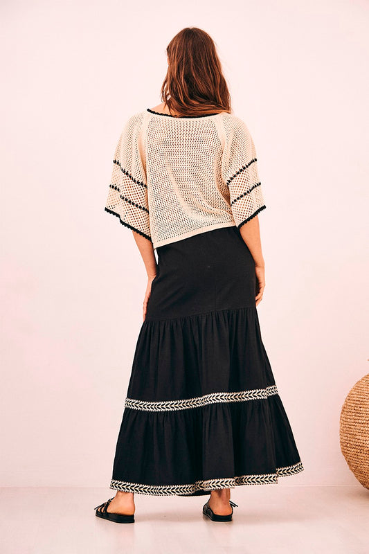 Nekane NKN Ruffle Embroidered Skirt