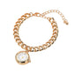 Gold Dipped Round Watch Charm Bracelet