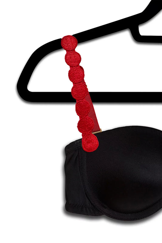 Strap-Its Red Embroidered Circle Bra