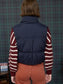 Blu Pepper Collared Zip Up Cropped Puffer Vest