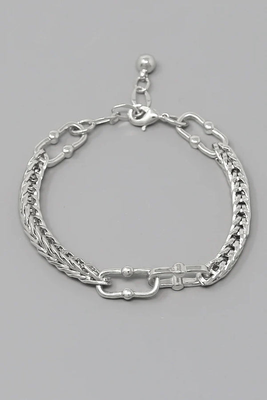 Textured Link Gold Dipped Wheat Chain Bracelet