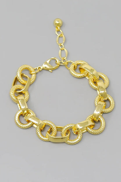 Textured Link Gold Dipped Bracelet