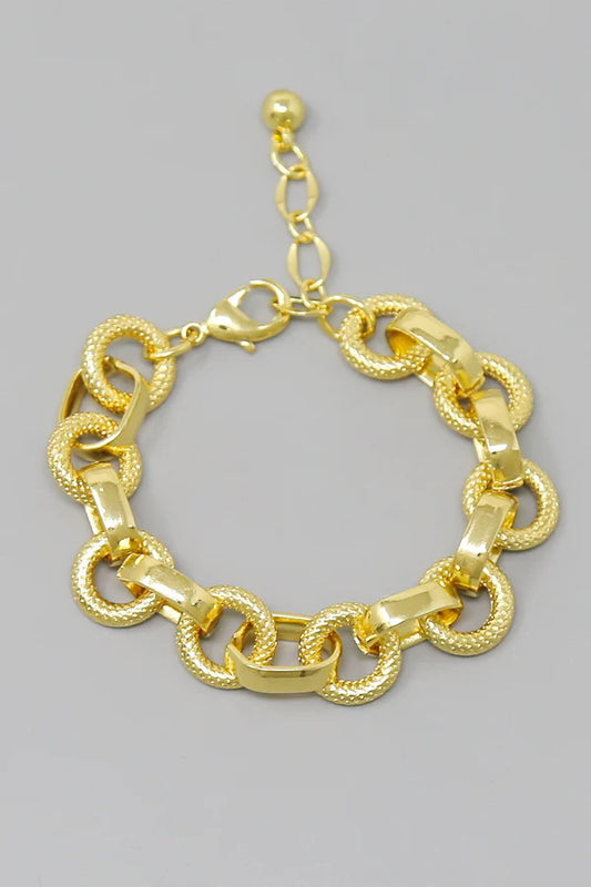 Textured Link Gold Dipped Bracelet