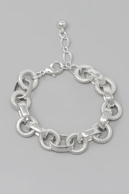 Textured Link Gold Dipped Bracelet