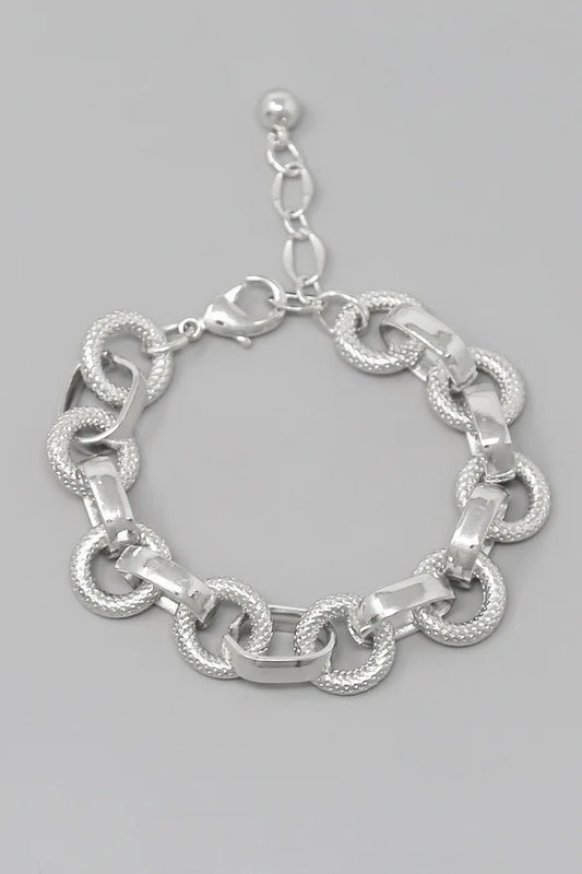 Textured Link Gold Dipped Bracelet