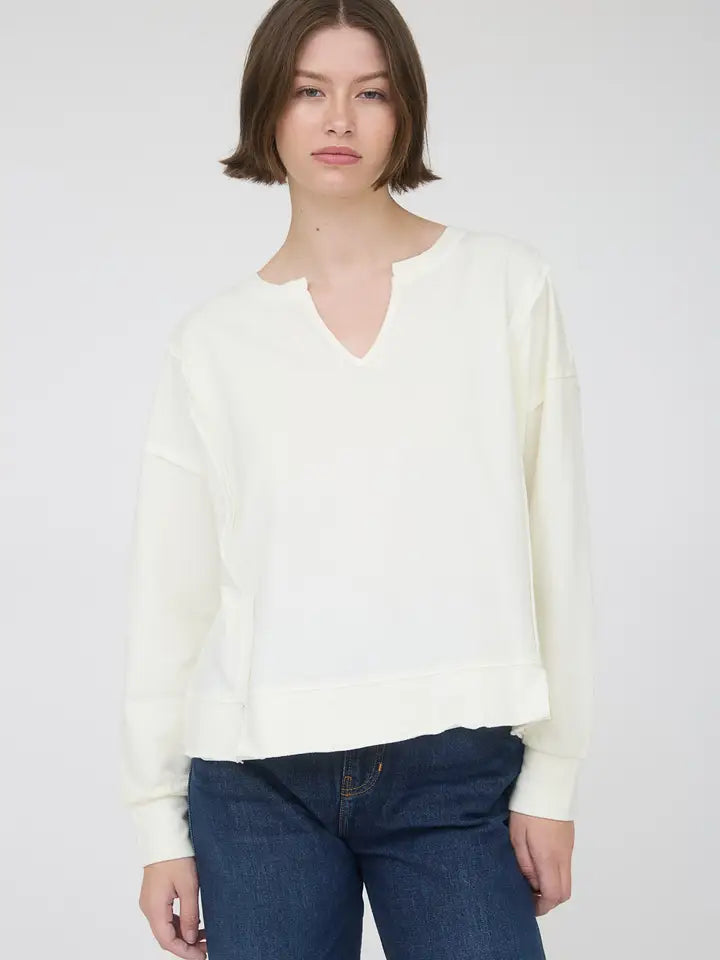 Blu Pepper Washed Exposed Seam Top