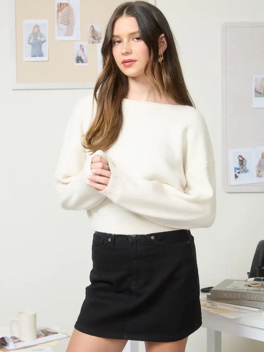 Mine LA Back Velvet Bow Sweater