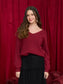Blu Pepper Back Bow V Neck Sweater