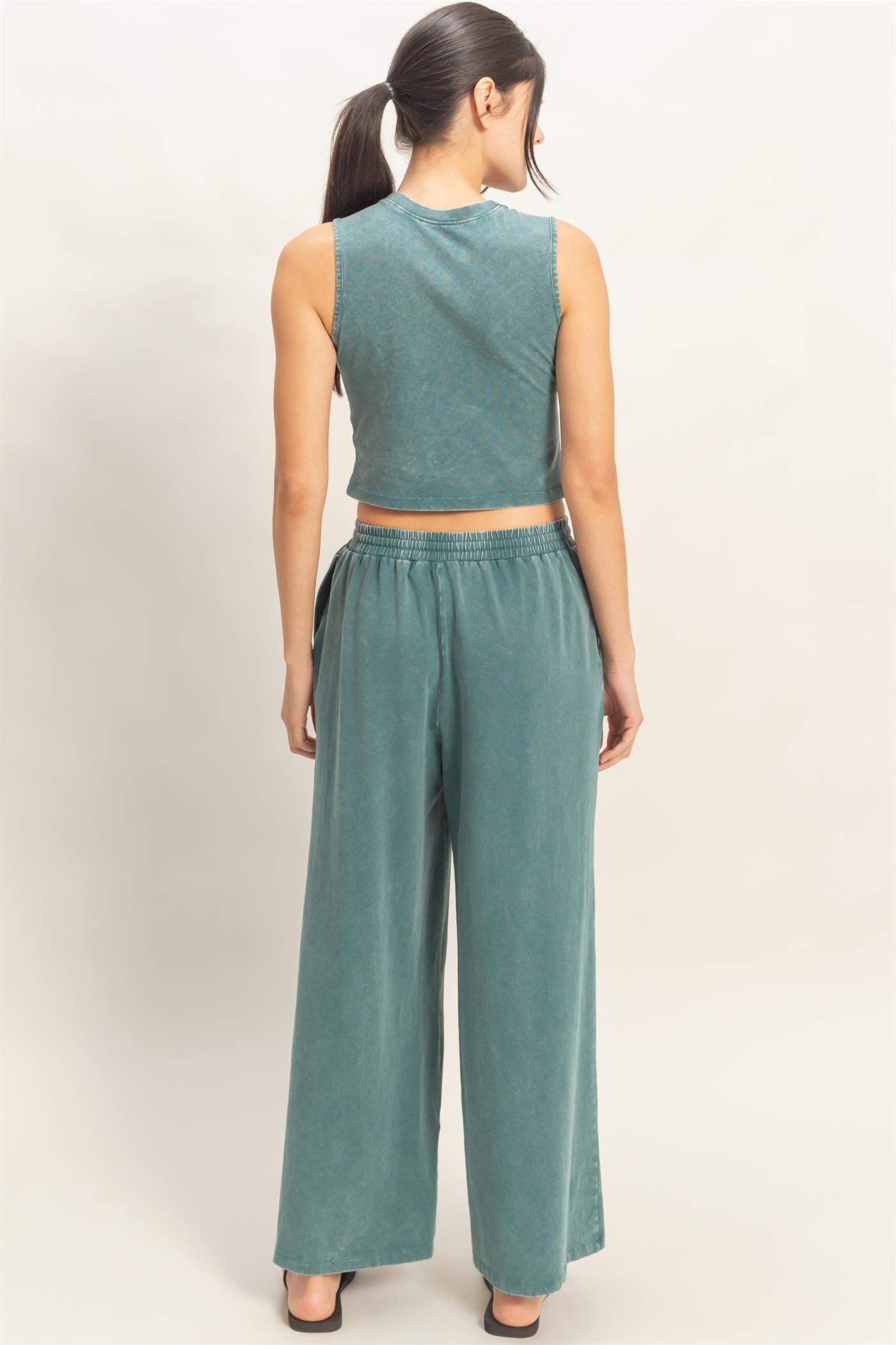 Hyfve Mineral Washed Wide Leg Pants
