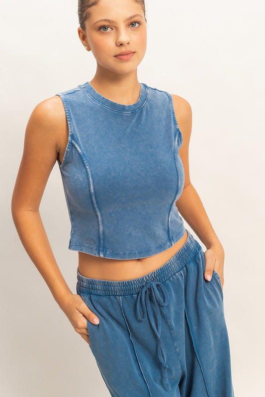 Hyfve Mineral Washed Sleeveless Top