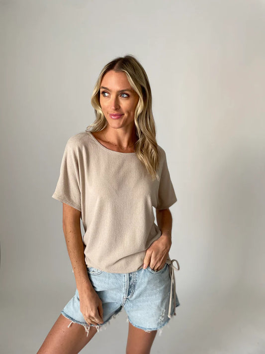 Six Fifty Crepe Side Ruched Top