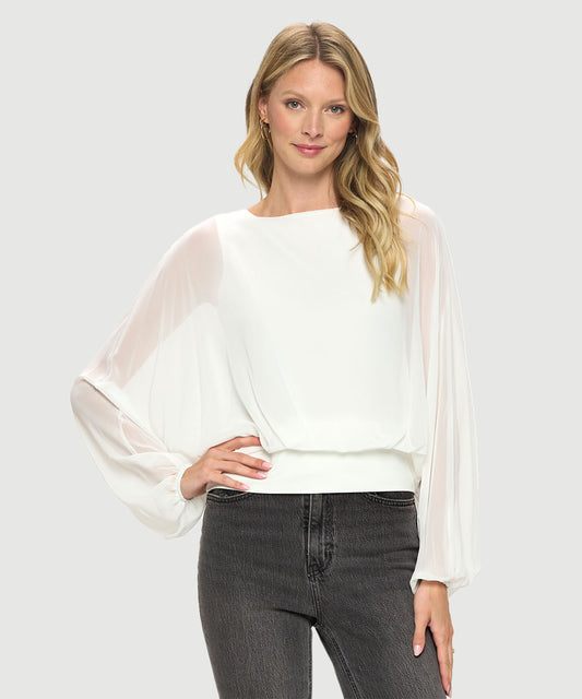 Last Tango Chiffon Batwing Top