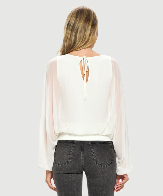 Last Tango Chiffon Batwing Top