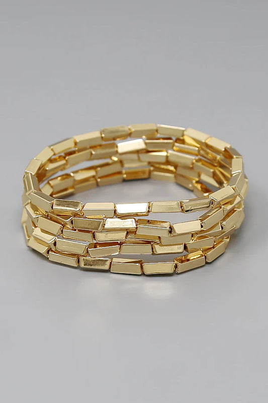 Set of 5 Stretch Metallic Bracelets