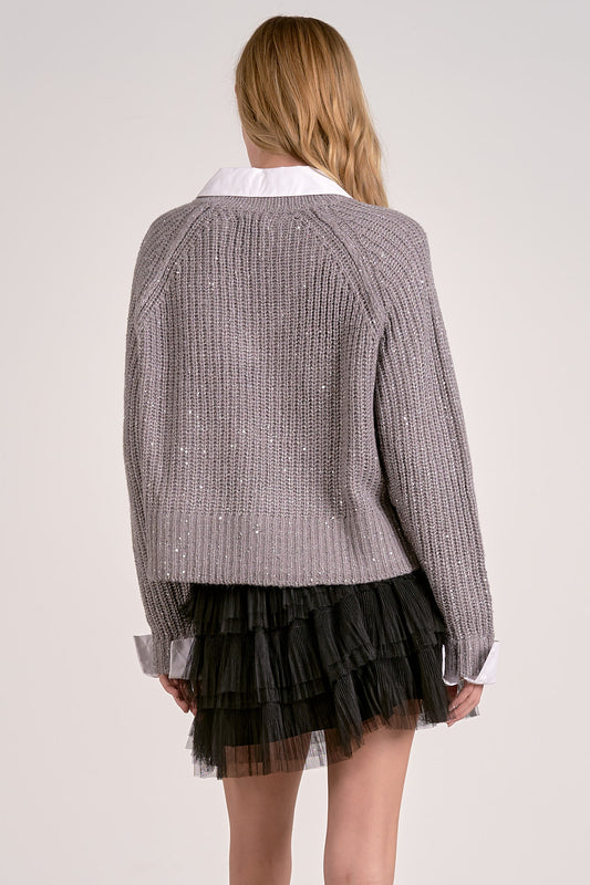 Elan Subtle Sparkle 2 in 1 Sweater