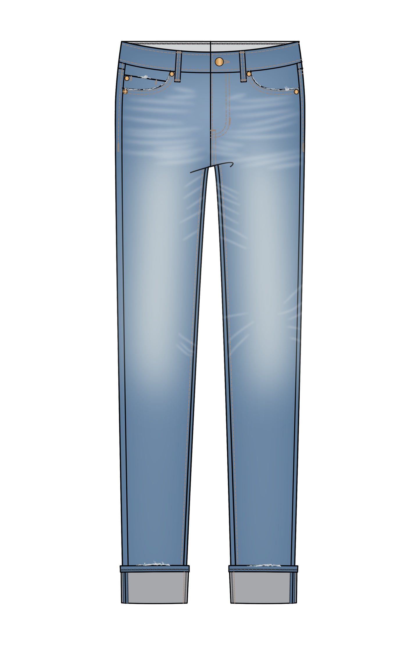 Liverpool Marley Girlfriend Cuffed Denim