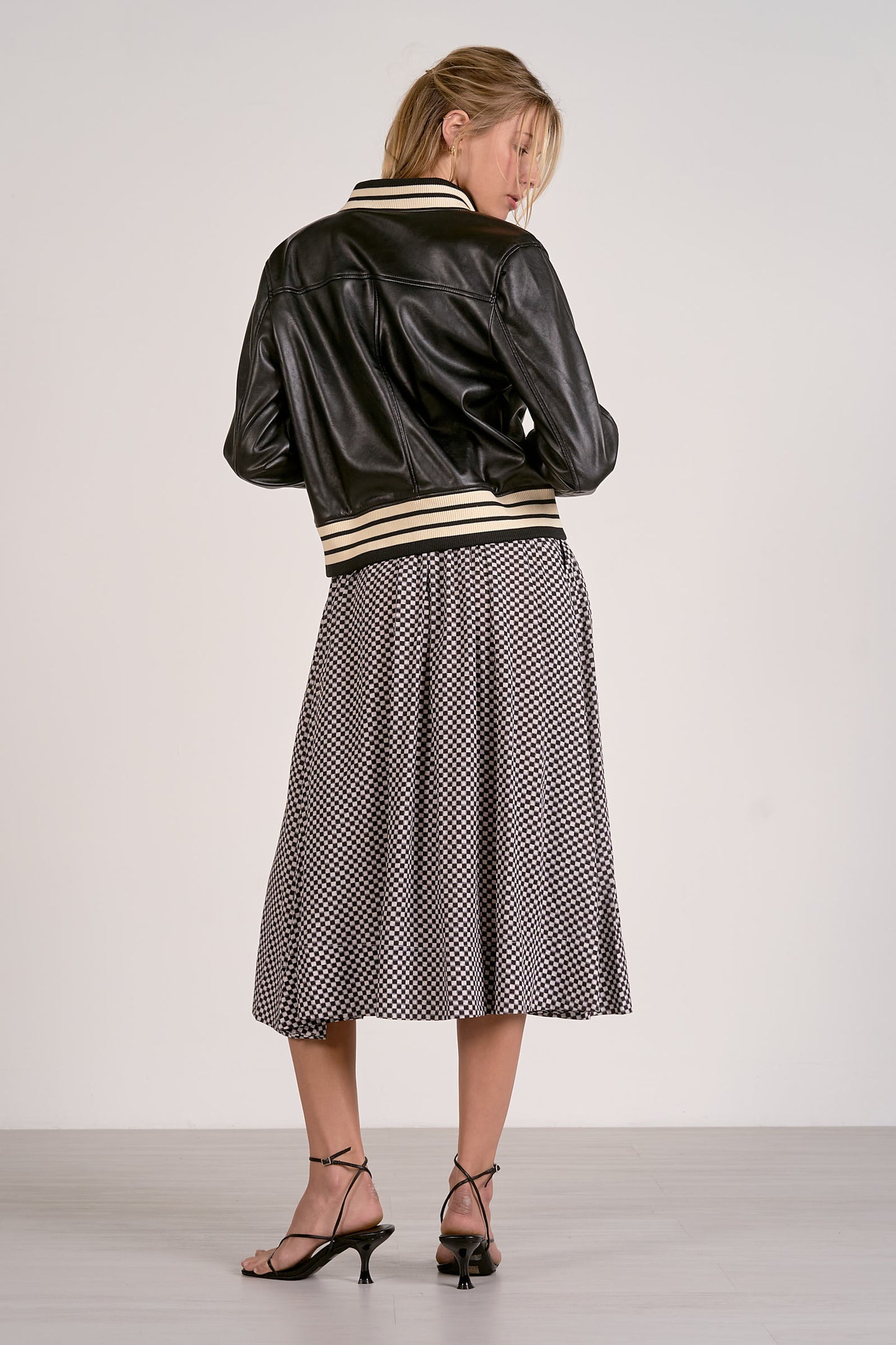 Elan Black & Ivory Bomber Jacket