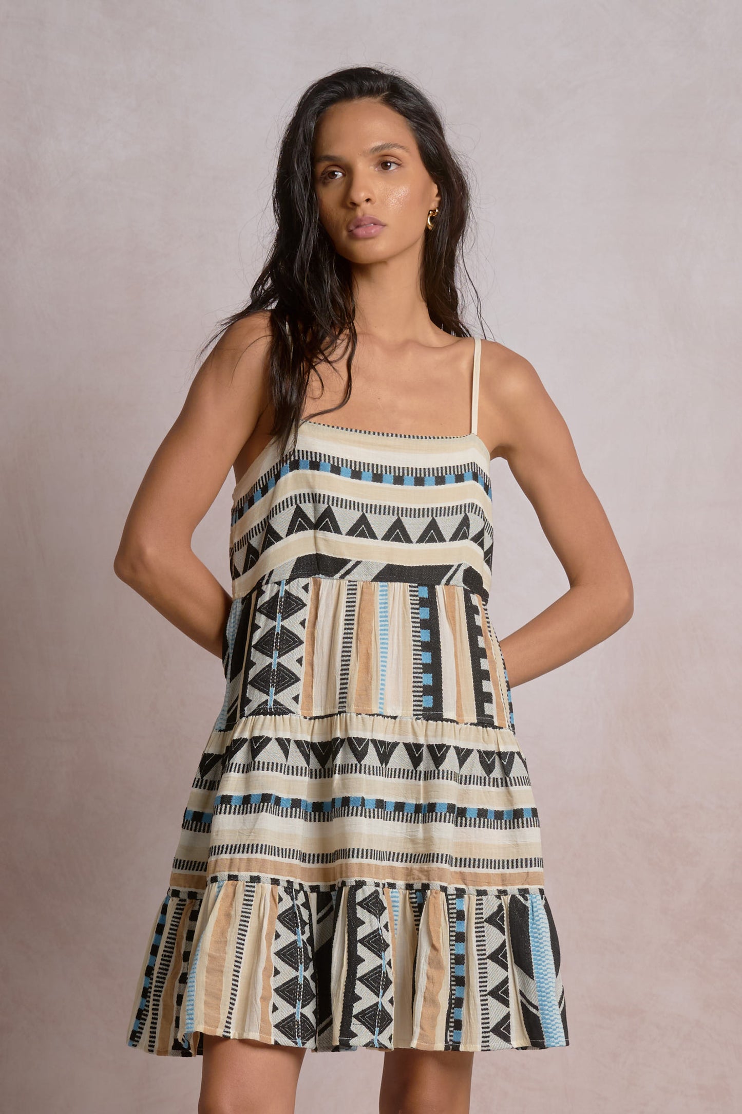 Elan Aztec Print Mini Dress