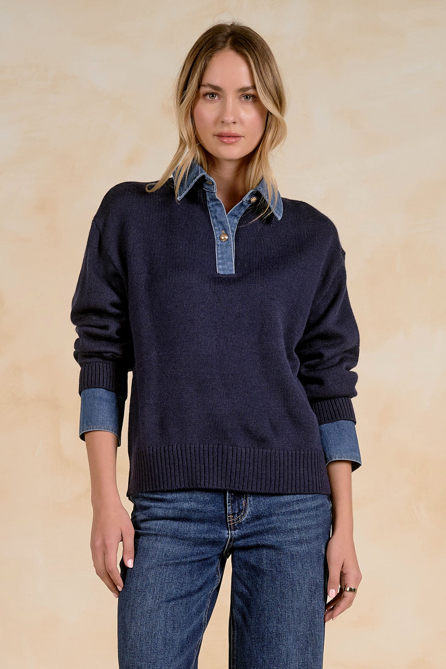 Elan Navy Bostonian Sweater