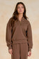 Elan Yummy 3/4 Zip Sweatshirt Top