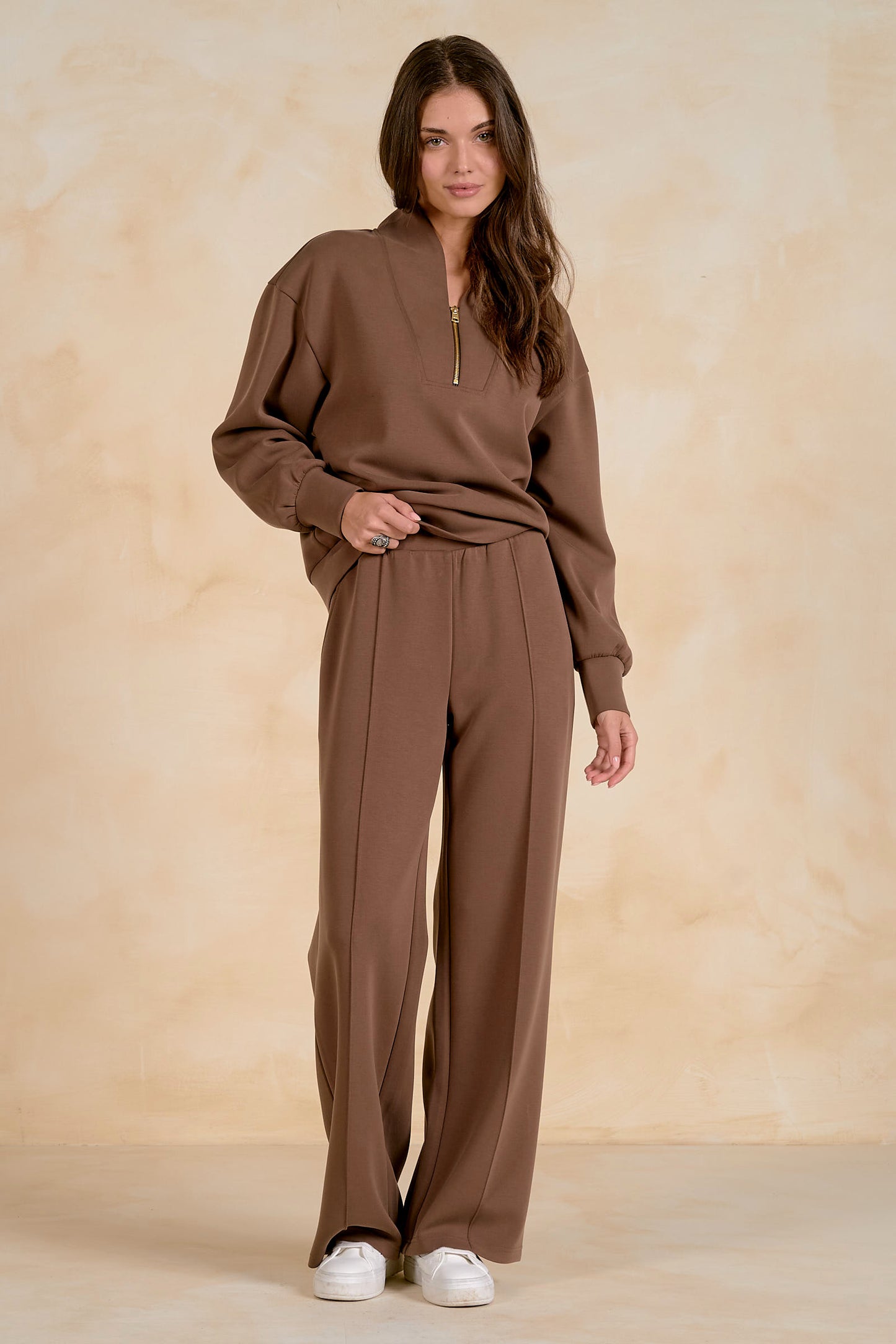 Elan Yummy 3/4 Zip Sweatshirt Top