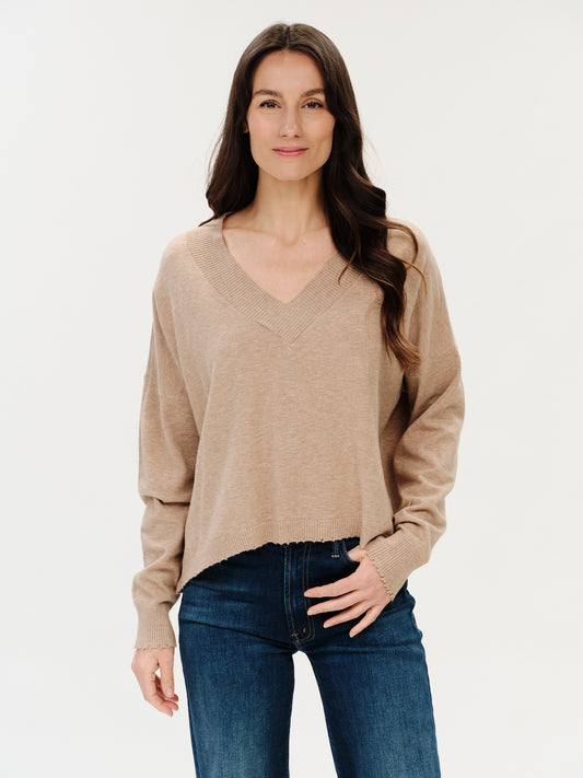 Six Fifty Geneva Frayed Trim Sweater