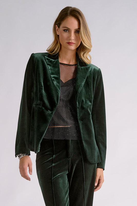 Elan Plush Velvet Blazer Jacket