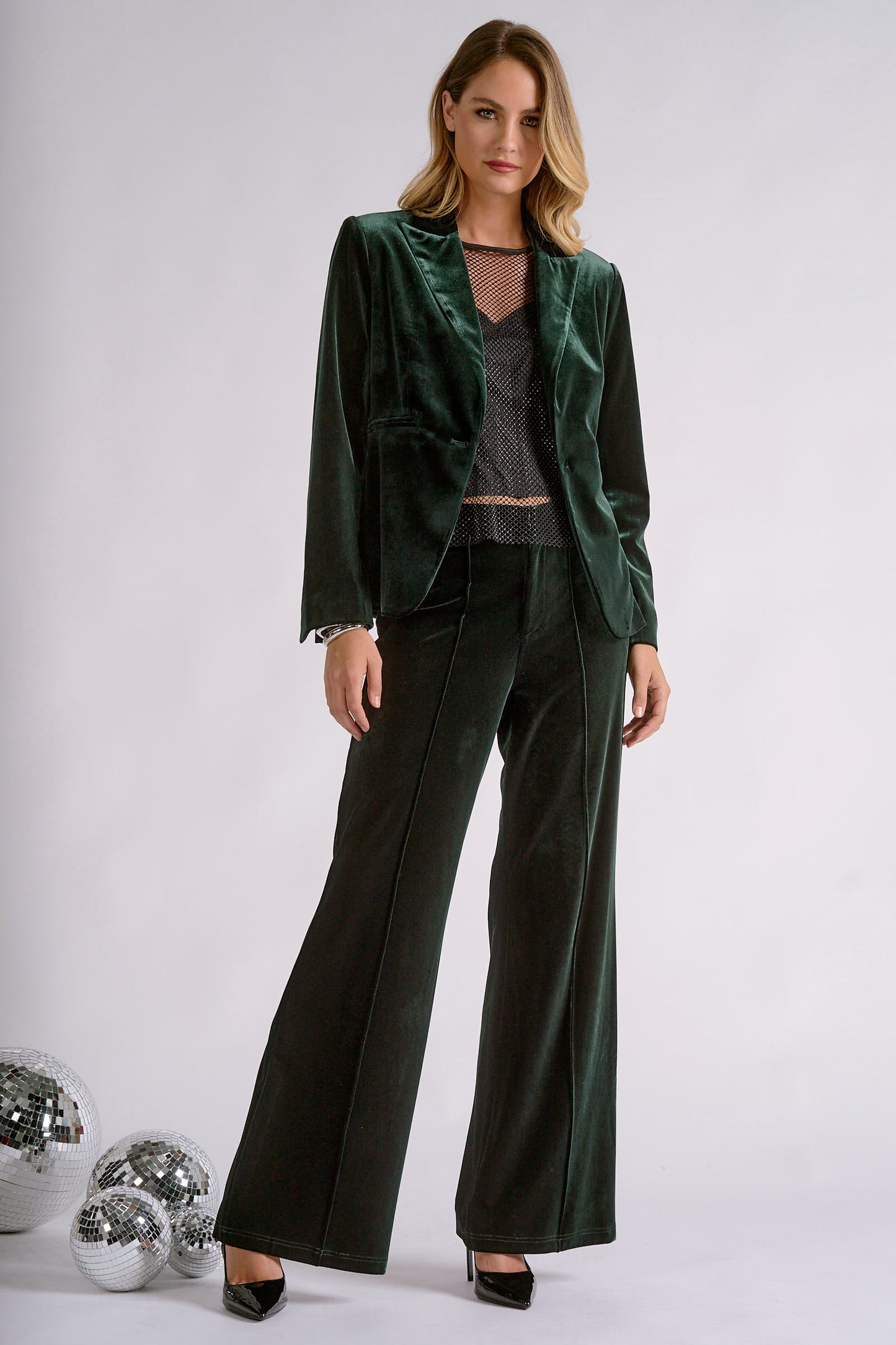 Elan Plush Velvet Blazer Jacket