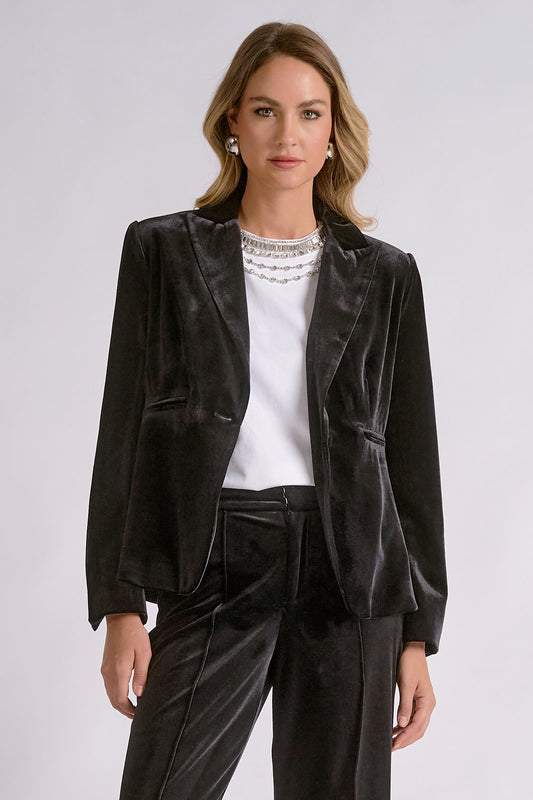 Elan Plush Velvet Blazer Jacket