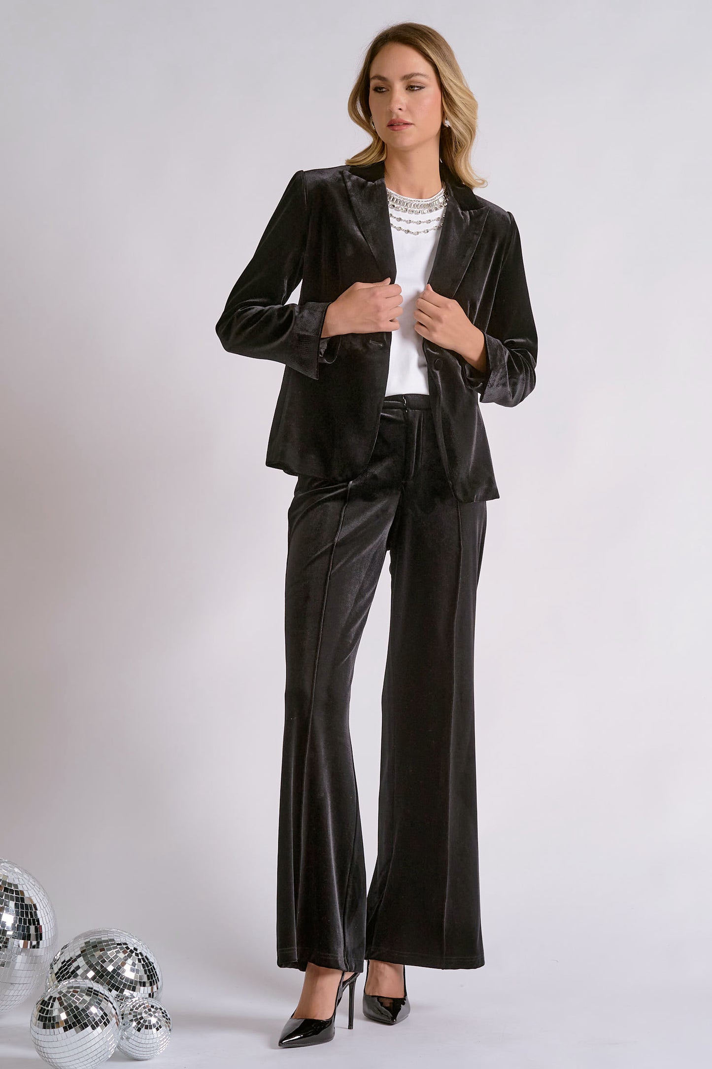 Elan Plush Velvet Blazer Jacket