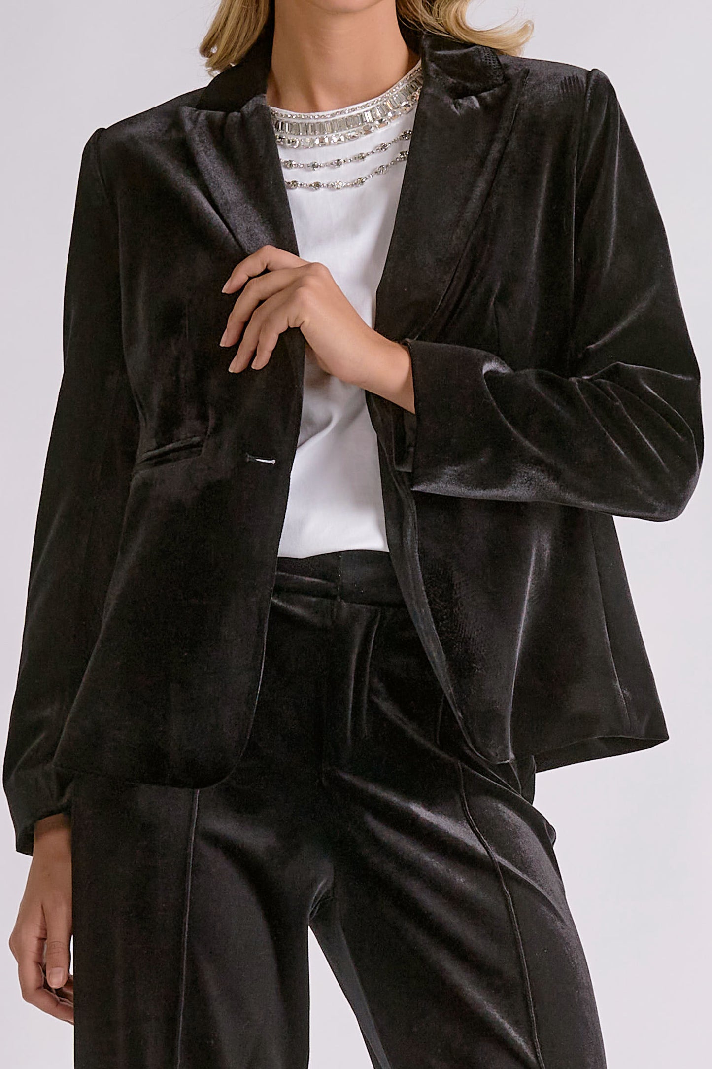 Elan Plush Velvet Blazer Jacket