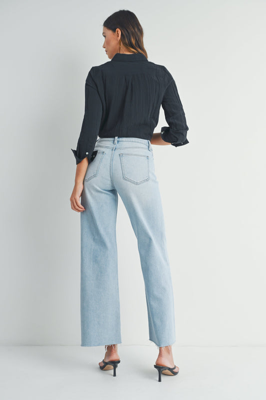 Just Black Wide Leg Light Wash Jeans