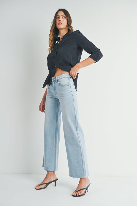 Just Black Wide Leg Light Wash Jeans