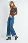 Just Black Cuffed Wide Leg Denim