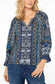 Liverpool 3/4 Sleeve BoHo Print Top