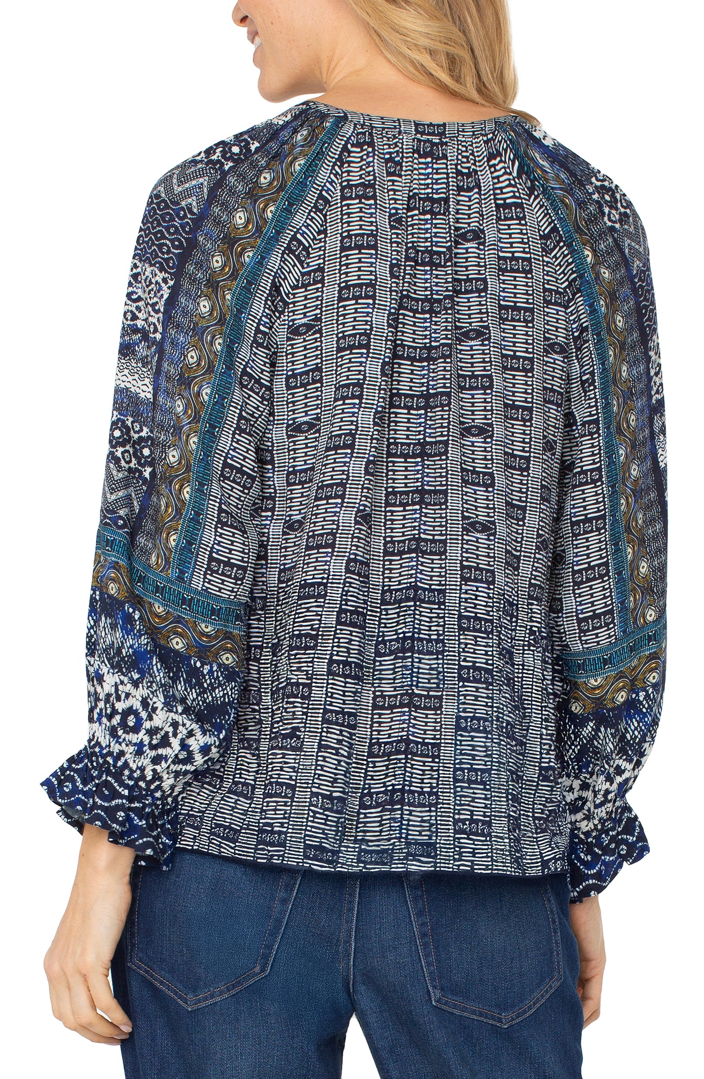 Liverpool 3/4 Sleeve BoHo Print Top