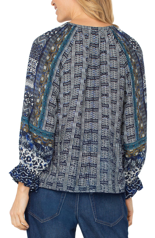 Liverpool 3/4 Sleeve BoHo Print Top