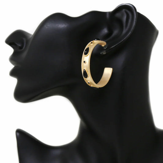 Resin Teardrop Matte Hoop Earrings