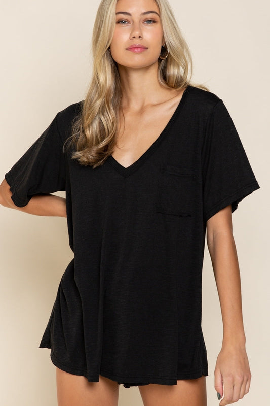 POL Favorite Slub V Neck Tee